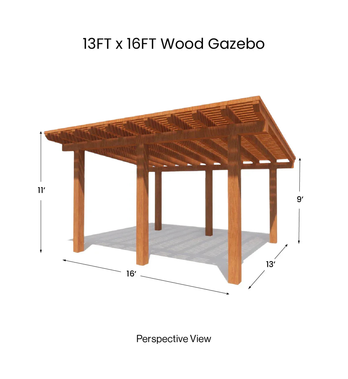 13x16 Gazebo Timber Frame Plan, PDF Plan + 3D Sketchup File Included + Full Build Videos | Gazebo Pergola Design Plan | Outdoor Wood Build