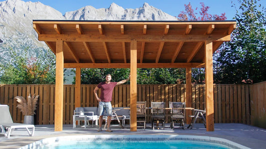 13x16 Gazebo Timber Frame Plan, PDF Plan + 3D Sketchup File Included + Full Build Videos | Gazebo Pergola Design Plan | Outdoor Wood Build