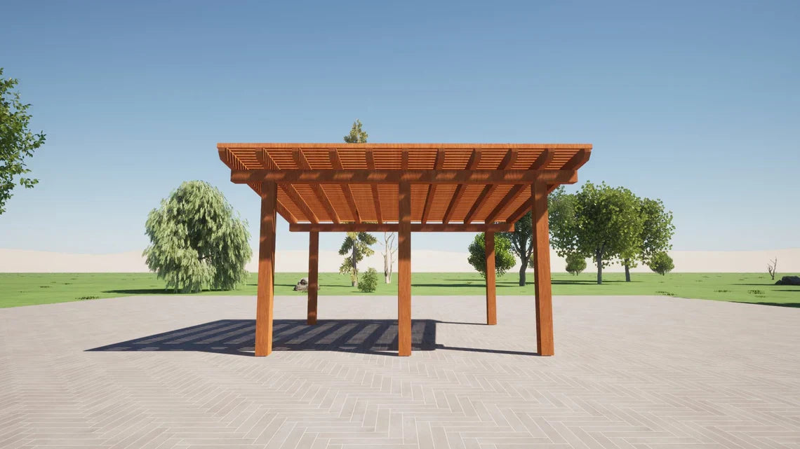 13x16 Gazebo Timber Frame Plan, PDF Plan + 3D Sketchup File Included + Full Build Videos | Gazebo Pergola Design Plan | Outdoor Wood Build