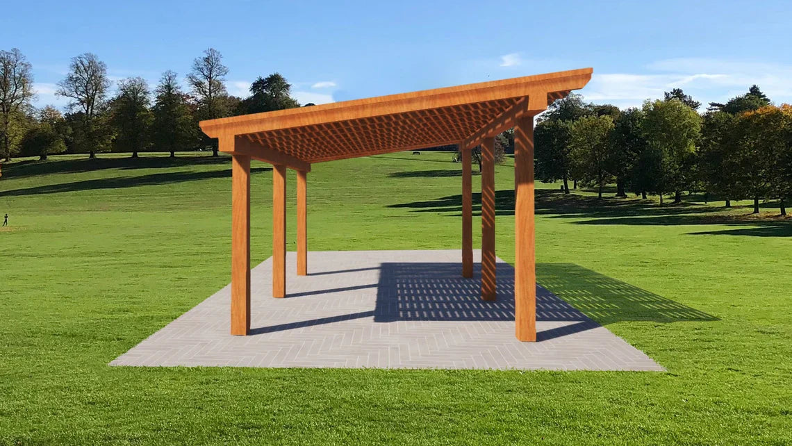 13x16 Gazebo Timber Frame Plan, PDF Plan + 3D Sketchup File Included + Full Build Videos | Gazebo Pergola Design Plan | Outdoor Wood Build