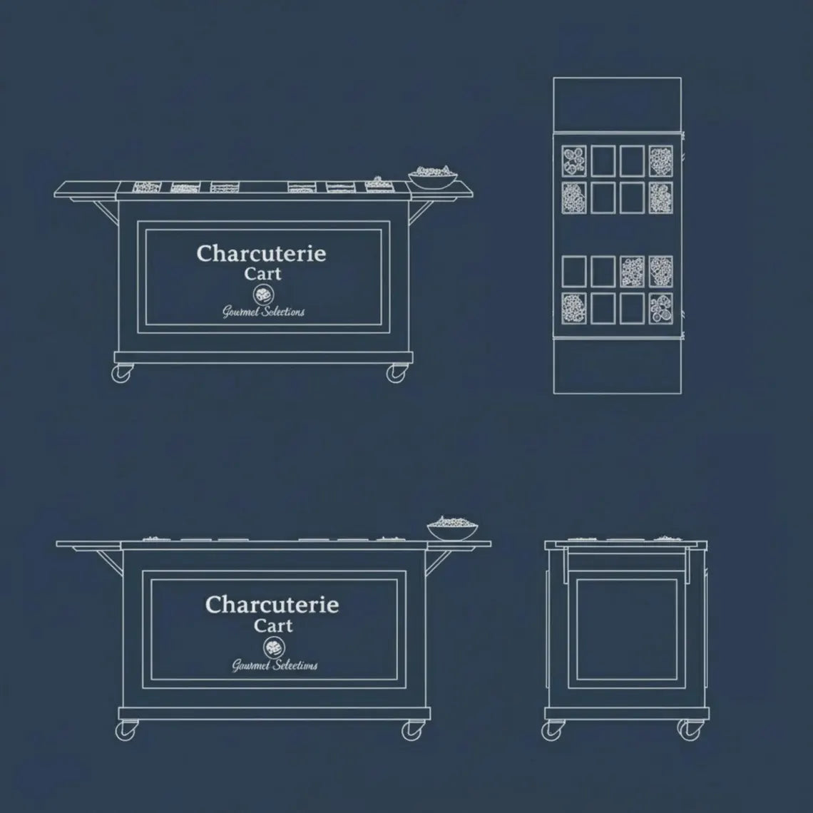 DIY Collapsible Charcuterie Cart Plans: Mobile Bar Cart (PDF)