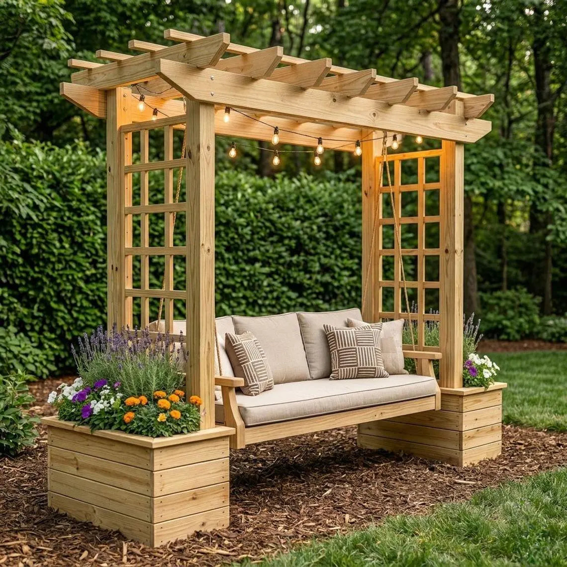 Arbor Swing Plans | Pergola Roof, A-Frame Freestanding (PDF Download)