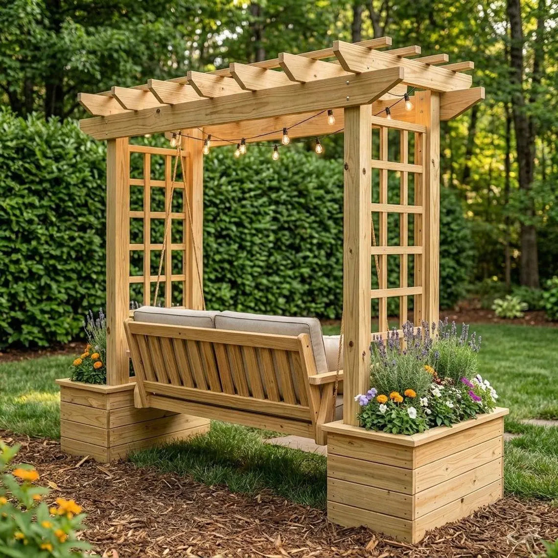 Arbor Swing Plans | Pergola Roof, A-Frame Freestanding (PDF Download)