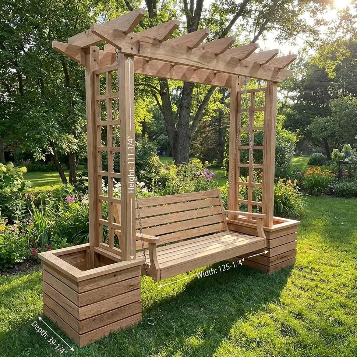 Arbor Swing Plans | Pergola Roof, A-Frame Freestanding (PDF Download)