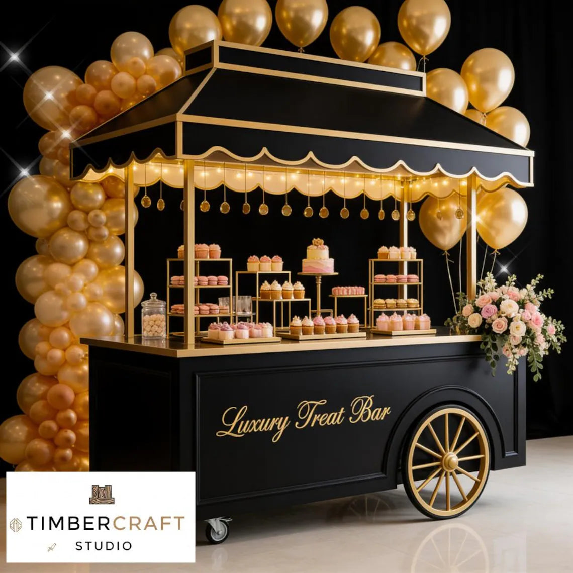 Luxury Treat Bar Cart DIY Plans | Dessert Cart Build Guide | Wedding Birthday Candy Cart | Step-by-Step PDF | Beginner Friendly