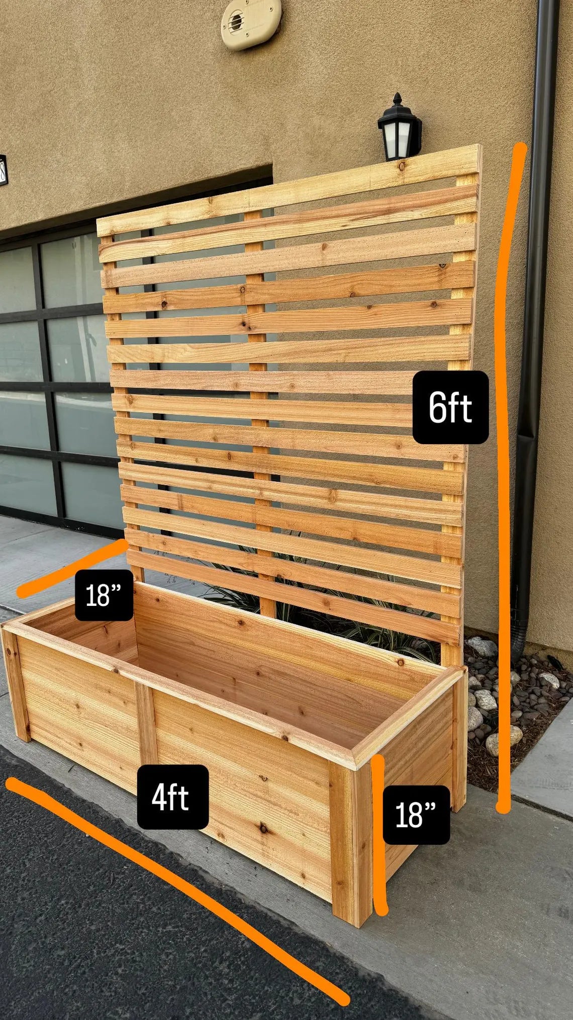 4ft Cedar Planter Box Plans with 6ft Privacy Screen – DIY Raised Garden Bed Blueprint, Outdoor Planter Build Guide, Woodworking Plans PDF