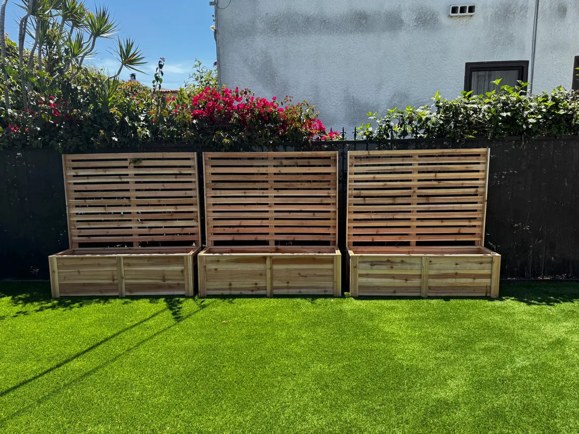 4ft Cedar Planter Box Plans with 6ft Privacy Screen – DIY Raised Garden Bed Blueprint, Outdoor Planter Build Guide, Woodworking Plans PDF