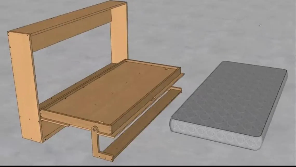 Horizontal Murphy Bed Desk Plans | Queen Size Wall Bed Blueprint (Digital Download)