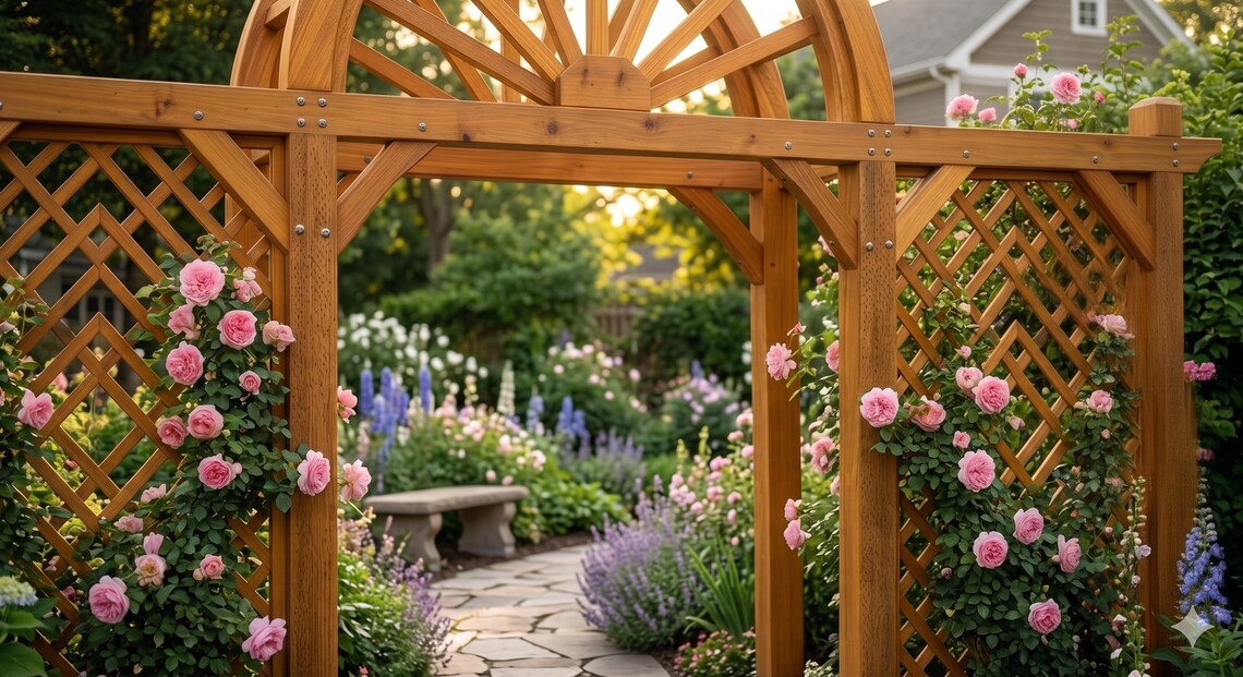 Cedar Garden Arch Arbor Plans | Rustic Modern Farmhouse Woodworking Build Guide (Digital Download)